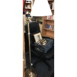 BRASS EFFECT STANDARD LAMP WITH SHADE