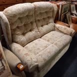 A WING BACK & BUTTON BACK 2 SEATER SETTEE