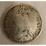 A VICTORIAN SIL DOUBLE FLORIN 1889