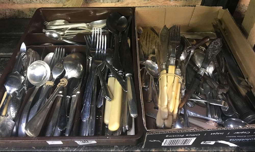 2 CARTONS OF MIXED CUTLERY