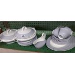 ROYAL DOULTON PART TEA & DINNER SERVICE IN GREY & WHITE