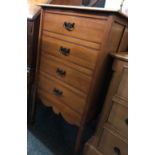 LIGHT MAHOGANY 4 DRAWER MUSIC CABINET