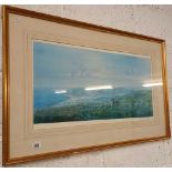 DONALD AYRES, PENCIL SIGNED LIMITED EDITION OF HUNTING SCENE, ''ACROSS THE MOOR, PORLOCK BAY''