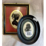 TWO OVAL SILHOUETTES, ONE OF A GIRL AND THE OTHER OF A GEORGIAN GENTLEMAN, BOTH SIGNED