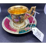 A CUP & SAUCER BY J K DECOR CARFLBAD GERMANY