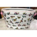 CHINA FOOT BATH DEPICTING BUTTERFLIES & FISH