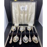 BOXED SET OF SIL TEA SPOONS