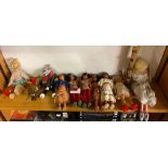 QTY OF PLASTIC INDIA SQUAW DOLLS & A PELHAM PUPPET