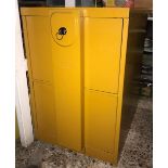 MUSTARD COLOURED METAL 2 DRAWER SECURITY SAFE FILE CABINET