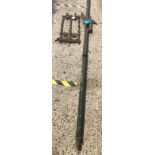1 REPRODUCTION HALBERD A/F & A SMALL CAST IRON RAILING WITH FINIAL'S