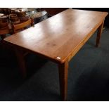 LARGE STRIPPED PINE FARM HOUSE TABLE 6ft X 3ft (SCRATCHES TO LEGS)