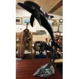 METAL DOLPHIN STATUE