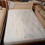 HABITAT DOUBLE BED FRAME WITH DIVAN MATTRESS & CANVAS HEADBOARD