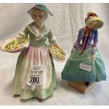 2 ROYAL DOULTON FIGURES, DAFFY DOWN DILLY & PANTALETTES A/F