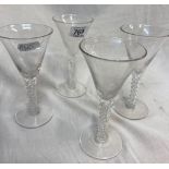 4 AIR TWIST STEMMED COCKTAIL GLASSES
