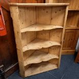 FARM HOUSE STYLE STRIPPED PINE CORNER SHELVING