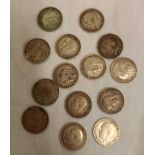 PRE 1920's SIL 3 PENCE'S (X14)