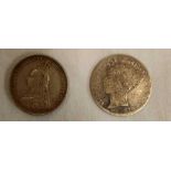 TWO VICTORIAN SIL SHILLINGS 1872 & 1887