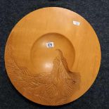 TWO HAND CARVED CIRCULAR WOODEN BOWLS