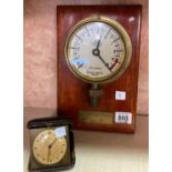 1 HYDRAULIC PRESSURE GAUGE CONVERTED TO A WALL CLK & 1 OTHER