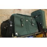 QTY OF BLACK & GREEN SUITCASE & TRAVEL LUGGAGE