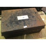 BLACK PAINTED METAL DOCUMENT BOX