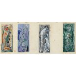 Mainie Jellett (1897-1944) FOUR STUDIES gouache 4.50 by 10.25in. (11.4 by 26cm) Estate of the