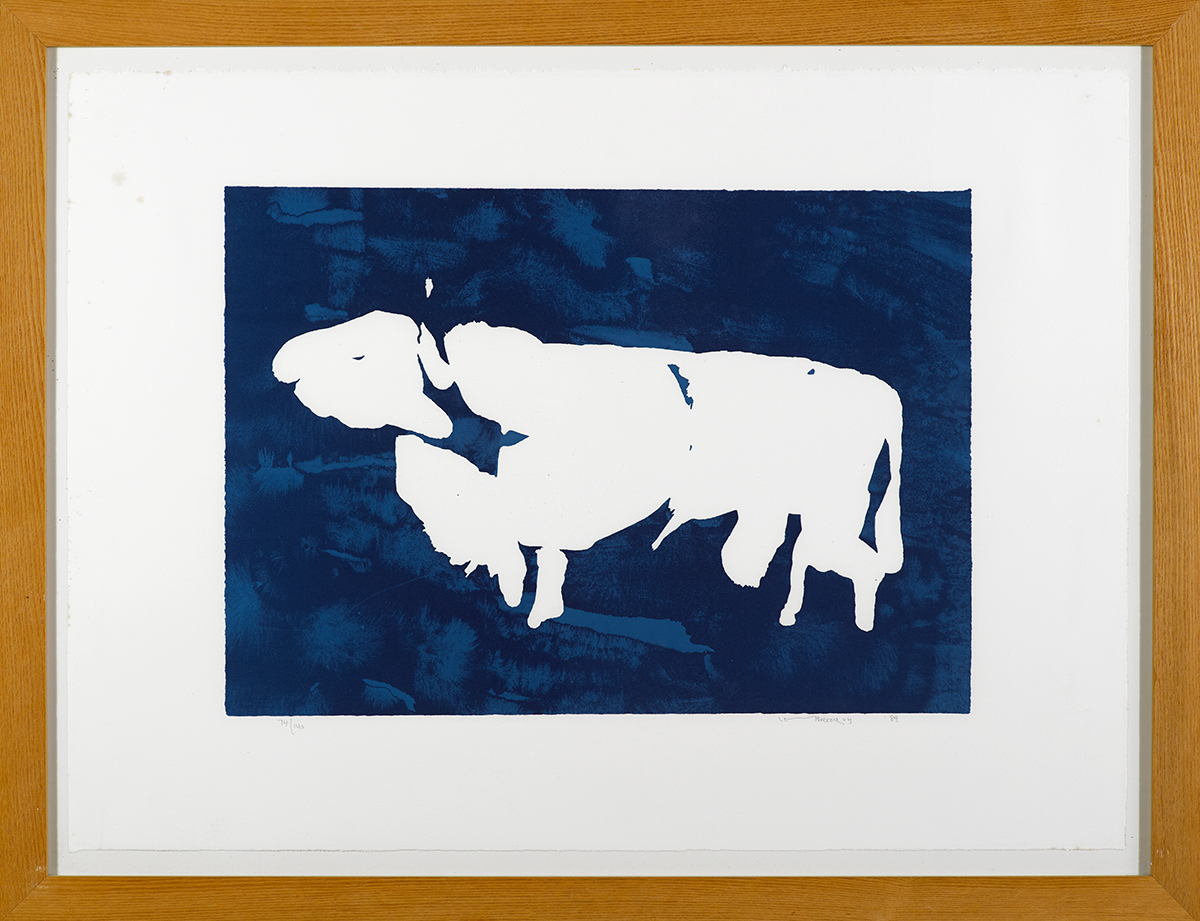 Louis le Brocquy HRHA (1916-2012) THE TÁIN. THE BULL OF CUAILNGE [BLUE], 1989 lithograph on - Image 2 of 3