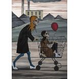 Eddie Mooney HRHA TROLLEY AND RED BALLOON, 2003 oil on canvas signed and dated lower right; with RHA