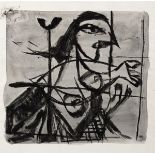 Colin Middleton MBE RHA RUA (1910-1983) ABSTRACT FIGURE charcoal signed with monogram lower right 10