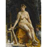 Mainie Jellett (1897-1944) SEATED NUDE oil on canvas 16 by 12in. (40.6 by 30.5cm) James Adam & Sons,