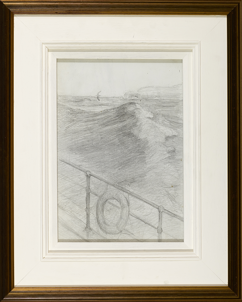 John Butler Yeats RHA (1839-1922) VIEW FROM A BOAT pencil 9.75 by 6.50in. (24.8 by 16.5cm) Family of - Image 2 of 2