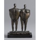 John Behan RHA (b.1938) MAN AND WOMAN, 1972 bronze on black marble base; (no. 3 from an edition of
