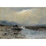 William Percy French (1854-1920) BOG RIVER AND BREAKING CLOUDS watercolour signed lower right 6.50