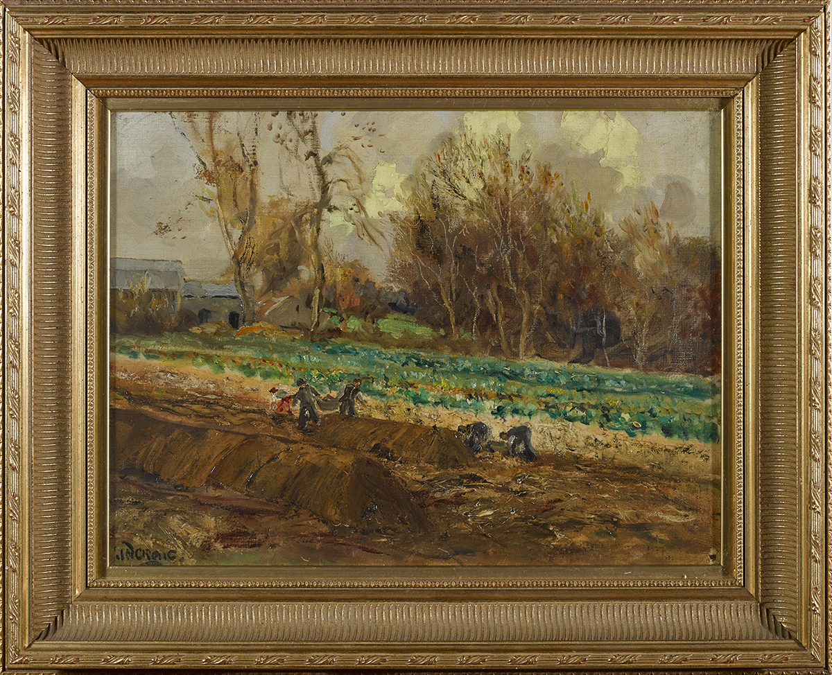 James Humbert Craig RHA RUA (1877-1944) POTATO FIELD, CUSHENDUN, COUNTY ANTRIM, 1915 oil on canvas - Image 2 of 3