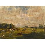 Nathaniel Hone RHA (1831-1917) CATTLE IN A LANDSCAPE oil on canvas laid on board with artist’s
