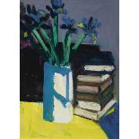 Brian Ballard RUA (b.1943) BOOKS AND IRISES, 2011 oil on canvas signed and dated lower left 14 by