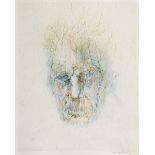 Louis le Brocquy HRHA (1916-2012) IMAGE OF SAMUEL BECKETT, 1992 watercolour on tissue paper signed