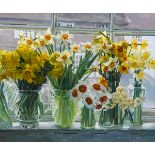 Mark O'Neill (b.1963) DAFFODILS, 1993 acrylic on board signed and dated lower right 19 by 22.