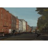 Niccolo d’Ardia Caracciolo RHA (1941-1989) ST STEPHEN'S GREEN, DUBLIN oil on board signed lower