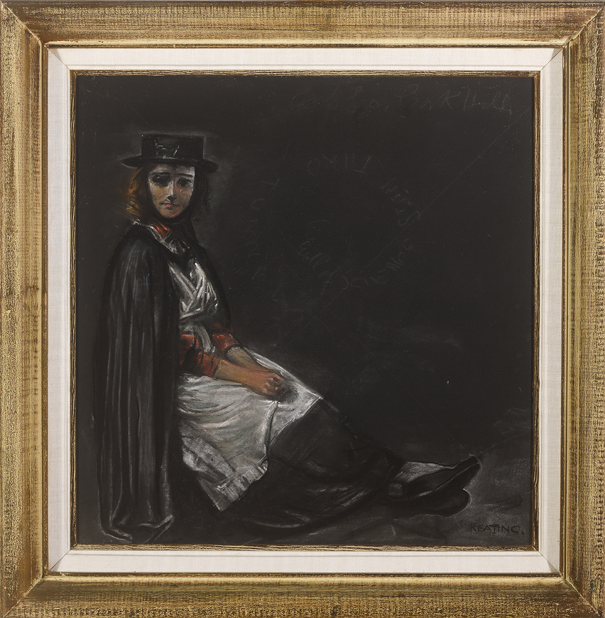 Seán Keating PPRHA HRA HRSA (1889-1977) THE TALLYMAN'S WIFE pastel signed lower right 20.50 by 20in. - Image 2 of 3