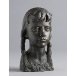 Brenda Williams (1911-1986) BUST OF CLARE (DAUGHTER OF BRENDA, AGE 9), 1957 bronze signed with
