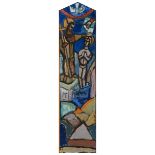 Evie Hone HRHA (1894-1955) THE BAPTISM OF CHRIST (DESIGN FOR STAINED GLASS WINDOW) gouache titled on