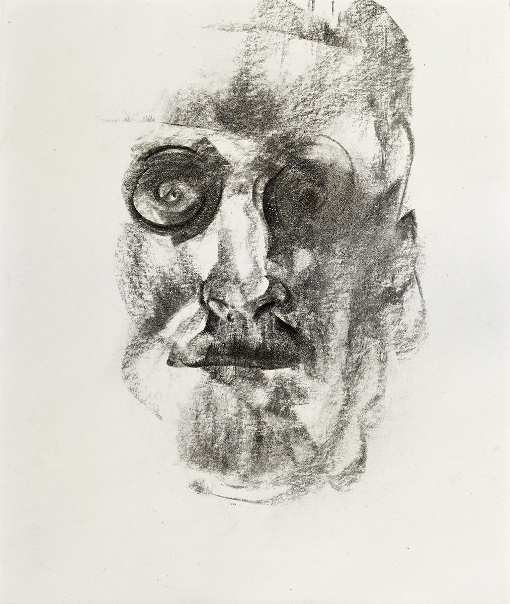 Louis le Brocquy HRHA (1916-2012) JAMES JOYCE, 1977 charcoal signed, dated and with artist's