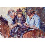 Arthur K. Maderson (b.1942) CLOSING THE DEAL, STUDY, TALLOW HORSE FAIR, 1999 acrylic, oil and pastel