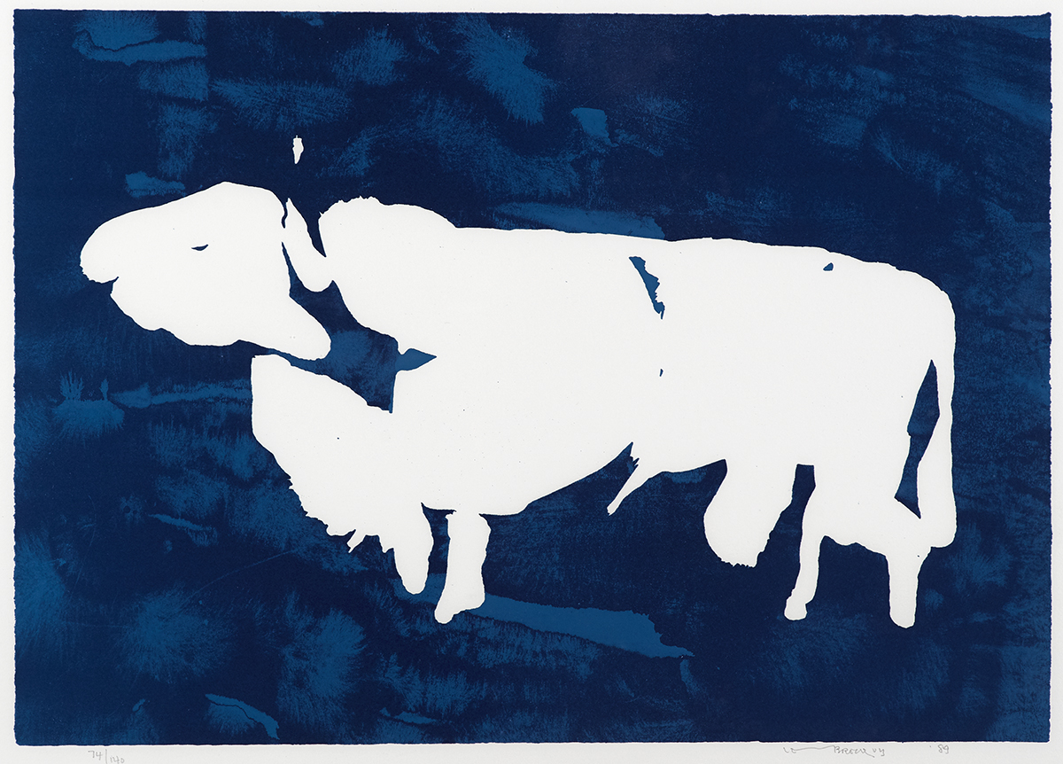 Louis le Brocquy HRHA (1916-2012) THE TÁIN. THE BULL OF CUAILNGE [BLUE], 1989 lithograph on