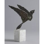 John Behan RHA (b.1938) BIRD, c.1975 bronze on white marble base; (no. 2 from an edition of 12) 12