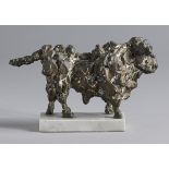 John Behan RHA (b.1938) WAITING BULL, c.1974 bronze on white marble base; (no. 3 from an edition