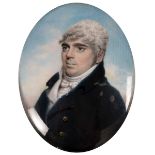 Irish School 18th Century PORTRAIT OF AN UNKNOWN GENTLEMAN WEARING A BLACK COAT, WHITE WAISTCOAT AND