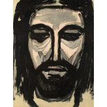 Evie Hone HRHA (1894-1955) HEAD OF CHRIST lithograph with Dawson Gallery framers label on reverse 15